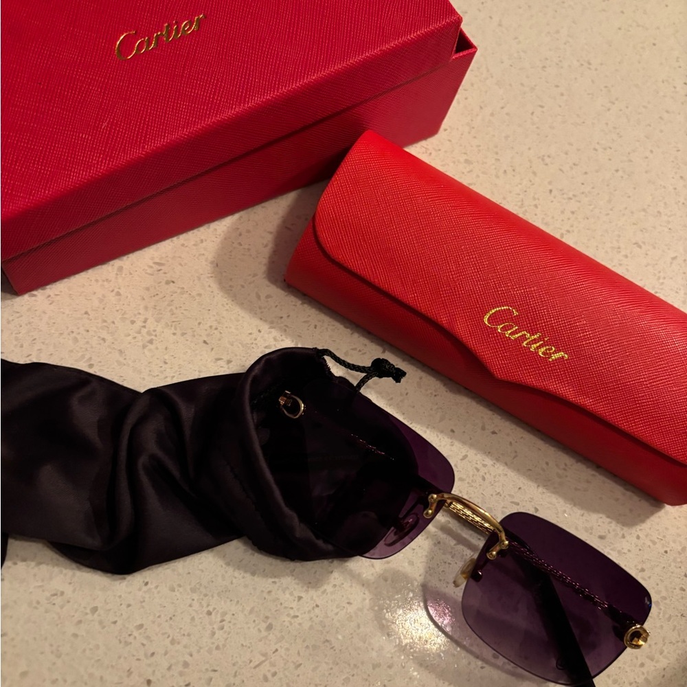 Cartier Gold and Purple Sunglasses